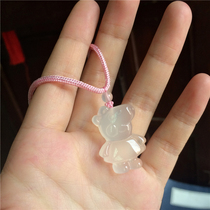 Mengmeng Da natural chalcedony pig pendant Zodiac pig pendant Laifu auspicious jade neck ornament