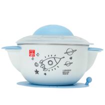 Clearance good child baby tableware for dinner water injection insulation bowl 304 stainless steel double insulation suction cup bowl cover