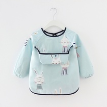 Baby Meal Hoodie Waterproof Baby Bib Fall Winter Boys Girls Baby Girls Painting Backwear Apron Shroud