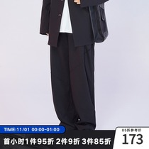 NOTFORMAD(NFM) men and women with the same tide brand deconstruction split straight suit pants spring loose casual trousers