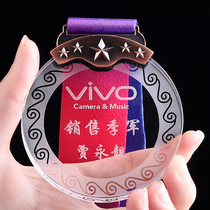 Crystal medal small listing custom basketball Football Badminton table tennis game Memorial childrens trophy Kindergarten