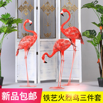 New wedding props Flamingo ornaments couple Toon wedding stage decoration courtyard window pastoral