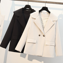 Navy collar blazer womens small net red spring and autumn 2021 new design sense niche black suit jacket