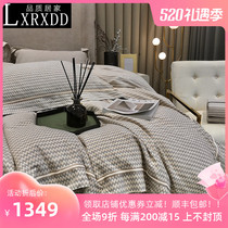 LXRXDD autumn winter thickened warm 60 branches full cotton grinding bed with four sets of light lavish embroidery quilt cover pure cotton nude sleep