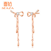 Diamond earrings female 18K rose gold group inlaid hipster love complex fashion earrings