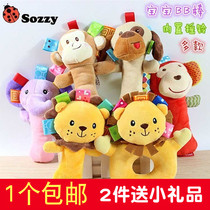 Special offer baby animal BB stick hand rattle baby hand grab stick baby hand puppet plush soothing toy