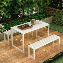 Tea Zhuo chair outdoor leisure set simple modern balcony Park Leisure plastic wood leisure long strip Anxi County