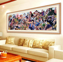 Anime One Piece family portrait cross stitch Luffy Joe Bartholomew Ace Robina cotton thread silk thread diamond painting