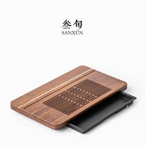 Thirty-year-old heavy bamboo tea tray household tea set tea table Tea Sea simple office water storage tea tray dry bubble tray
