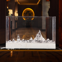 Transparent Mountain Art rockery ornaments acrylic cover new Chinese living room entrance aisle hotel clubhouse decorations