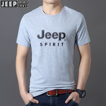 JEEP jeep t-shirt male short-sleeved loose-lead pure cotton half-sleeved casual male dress large summer undershirt