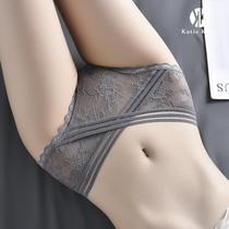 Tide brand lace panties womens pure cotton crotch no trace breathable womens low waist sexual confusion hot triangle sexy girl shorts
