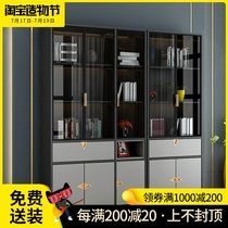 Bookcase Bookcase Simple modern household floor-to-ceiling locker Glass door locker Office storage combination bookcase