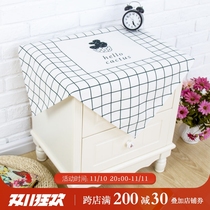Nordic minimalist ins cotton and linen bedside table cover cloth waterproof washing machine cover towel coffee table tablecloth microwave refrigerator cover
