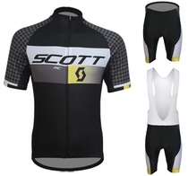 15 Scott Scott black cycling suit short-sleeved suit strap cycling pants summer spinning shirt men and women