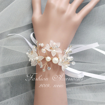 Bride wrist flower bridesmaid sister hand flower Korean bracelet flower wedding hand flower beautiful dance children Hanfu wrist ornaments