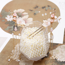 Hanfu headdress hair hairpin ancient style hair crown tassel step shake Super fairy ancient clothing hair jewelry hairpin full set of earrings ear clip