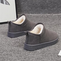 Net red thin short boots Women 2020 new fashion autumn and winter thick plus velvet snow boots Inclined Tube short cotton shoes Korean version