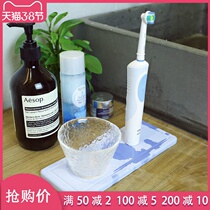 Silicon Algae Clay Electric Toothbrush Pad Wash Face Bench Tooth Cup Water Suction Mat Toilet Soap Wash Toiletries Containing Shelf