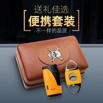 lafoli Cigar bag humidifying cover 4-position portable humidor set with fire shearing machine