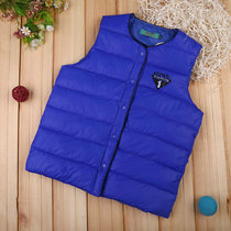 Big code big child silk cotton vest teen inside wearing down cotton male and female autumn winter pure yellow bonded cotton waistcoat short