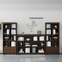 Solid wood modern solid wood bookcase locker storage cabinet childrens toy cabinet floor-to-ceiling bookcase bookshelf home bay window cabinet