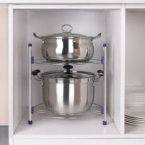 Put the frying pot rack storage rack kitchen multi-layer triangle floor-to-ceiling two-story electrical multi-function storage shelf small