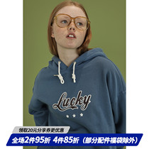 square houlest hooded sweater women loose bf slouchy cotton velvet pullover towel embroidered letter top