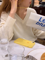 (JUSLIN) classic casual V-neck high-end cashmere blend soft waxy skin-friendly knitted sweater F1223