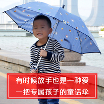 (Tree neighborhood) Childrens Umbrella Boys and Girls Princess Kindergarten Pupils Cute Cartoon Light Anti-pinch Safety Umbrella