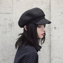 Hat female cotton linen British octagonal hat Korean version of Japanese Rosex Tangk Net red with thin Bailey hat