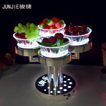 New bar led rechargeable luminous fruit snack plate KTV nightclub snack plate stainless steel fruit tray rack