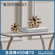 European ceramic explosion ball ornaments Simple gold white optional creative exhibition hall Home living room art ornaments