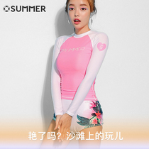 South Korea OSUMMER wetsuit powder female split long sleeve plus size thin yoga swimming jellyfish quick-drying snorkeling suit
