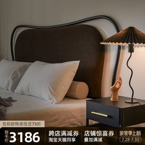 Bed light extravagant bed art bed Nordic net red ins wind princess bed 1 5 m 1 8 m Double beds French style iron art bed