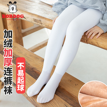 Girl Dance Socks Gafu Thickened Spring Autumn Winter Style Medium Thick Suede White Underpants Children Even Pants Socks Silk Socks