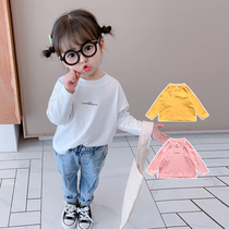 Girls long sleeve T-shirt 2021 new spring and autumn cotton coat Korean children Foreign Style 3 female baby base shirt autumn