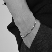 JANENG 925 sterling silver glossy closed bracelet chic style minimalist men and women with string buckle buckle bracelet