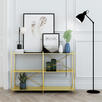 Nordic minimalist light and luxurious closing of the wall iron art shelf floor bookcase living-room sofa rear shelving couch bedside contained