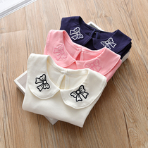 Girls base shirt baby white casual T-shirt long sleeve female baby baby doll collar shirt Princess spring and autumn