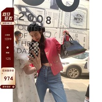 CC fur Miss Kelly new imported sheep leather short locomotive jacket autumn leather jacket women winter