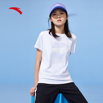 Anpedal short sleeve T-shirt female official web easing summer new breathable round collar white running sports casual blouses