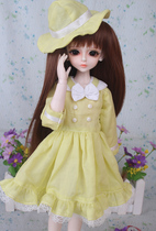 BJD doll SD doll yellow small dress with hat (can be customized size)