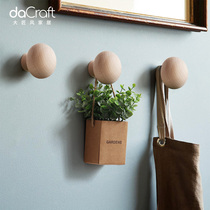 Nordic modern minimalist adhesive hook hanger-free creative personality coat rack living room porch Maple mushroom wall hanging