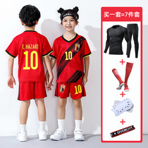 Belgian Jersey 2021 European Cup National Team childrens football uniform customized No. 10 Azar match men