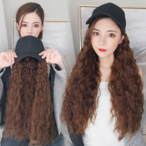 Wig hat female long curly hair corn natural net red instant noodles Wool one-piece spring and summer fashion full head new style hair set