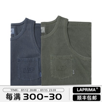 LAPRIMA Lap Pocket Washed No Seleeve batik washed pocket embroidered vest casual