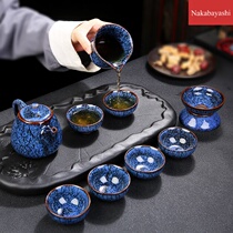 Office gift custom kung fu tea set kiln ceramic set with tea set logo antique tea set
