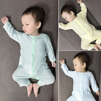  Baby summer clothes thin long-sleeved Modal baby boneless breathable air-conditioning clothes pajamas newborn one-piece spring and autumn