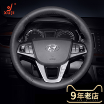 Xu Ji Steering wheel cover is dedicated to Hyundai ix35 New Shengda Tuosheng Rena Lang dynamic famous map leather hand-stitched handle cover